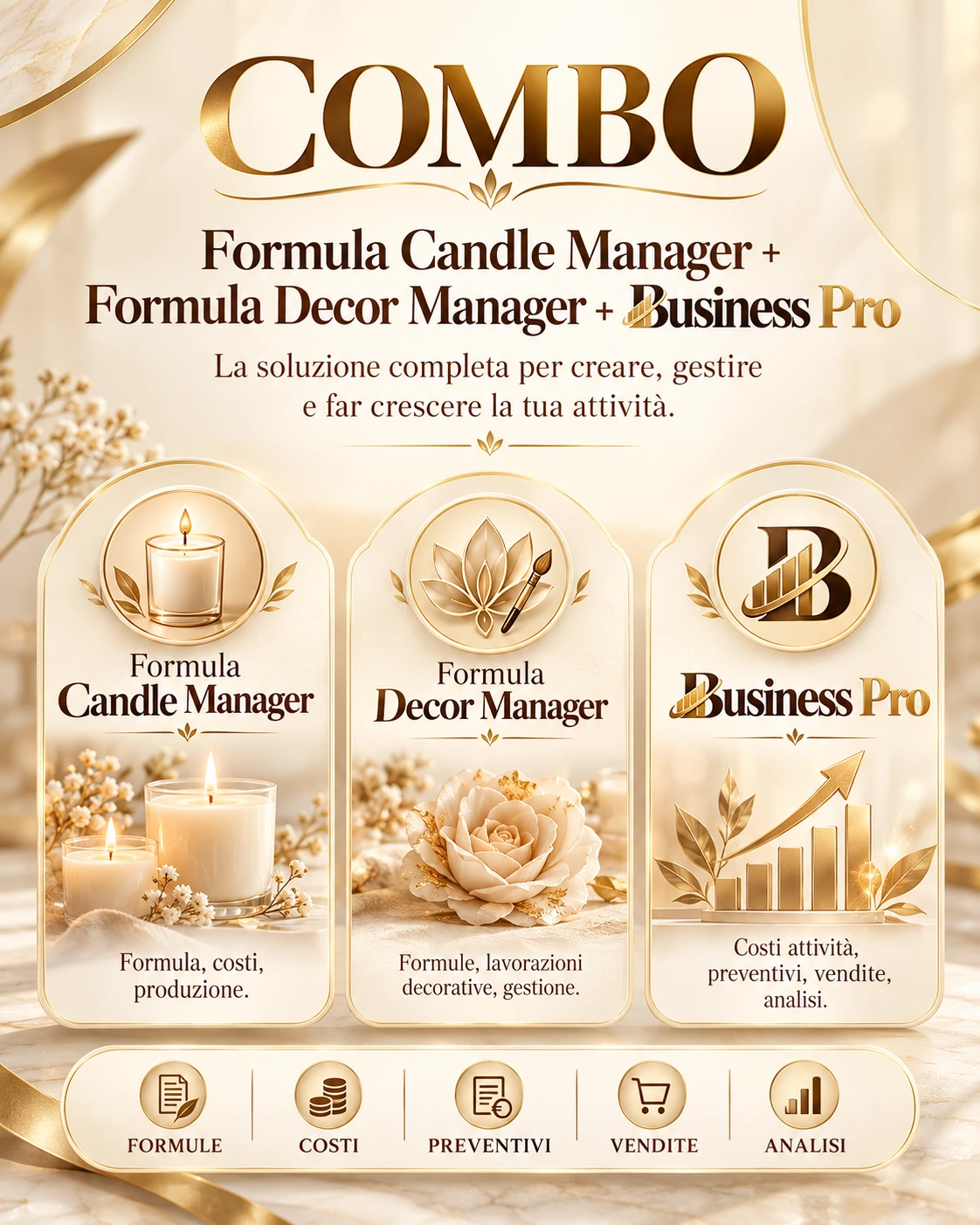 Combo Formula Candle Manager, Formula Decor Manager e Business Pro
